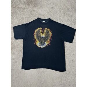 Vintage Mens Tshirt 90s Wild Eagle Fire Thing Motorcycle Rock Streetwear Size XL